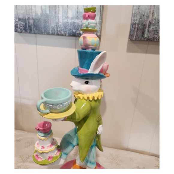 NEW Novogratz Mad Hatter Juggling Easter Bunny on Teacup 🐰 - Picture 8 of 12